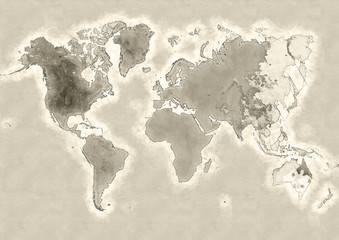 Naklejka geografia mapa pejzaż sztuka