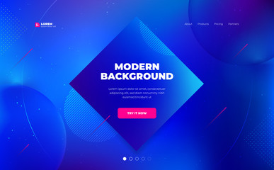 Wall Mural - Liquid color background design. Fluid gradient shapes composition. Futuristic design landing page. Eps10 vector.