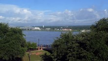 View Of The Mississippi River In Natchez, Mississippi, United States Of America. Natural American Landscape In The Deep South