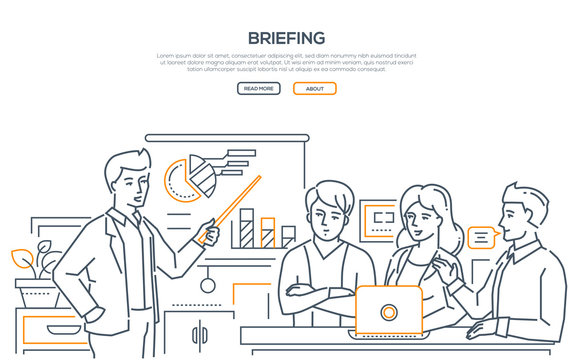 Briefing - modern line design style web banner