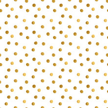 Golden Dots On A White Background. Seamless Pattern
