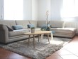 canapé gris en cuir rt table basse,salon moderne