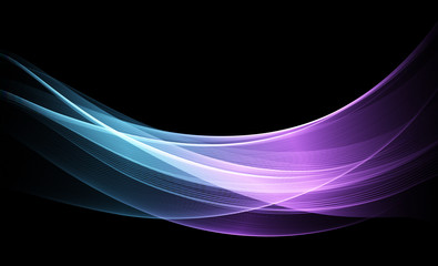 Aufkleber - Vector Abstract shiny color blue wave design element