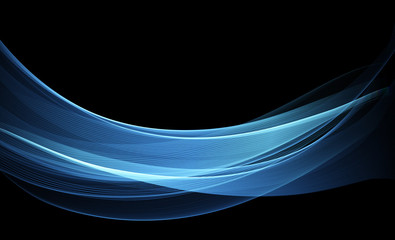 Poster - Vector Abstract shiny color blue wave design element