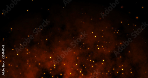 Cuadros en Lienzo Sparks fly on a black background