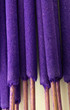Purple incense sticks in macro view