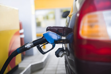 Fuel gasoline car in gas station