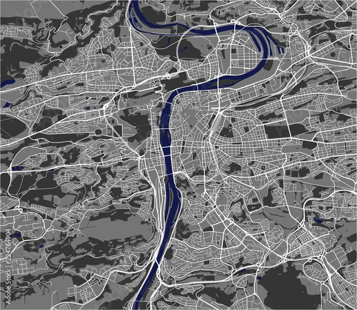 Fotografía map of the city of Prague, Czech Republic