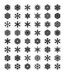 Aufkleber - Big set of different snowflakes. 48 vector icons.