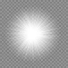 Poster - Vector light effect on the transparent background.