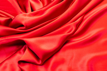 silk satin fabric of red color
