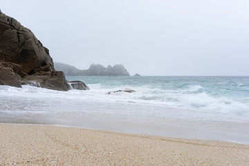 Sea view with rocks and sand