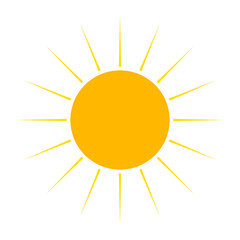 Wall Mural - Yellow sun icon. Vector illustration