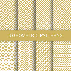Poster - Set of vector geometric patterns. Collection of seamless patterns for your design. Vector illustration.