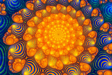 Poster - Abstract Digital Artwork. Patterns of nature. Jewels and seashells theme. Technologies of fractal graphics.