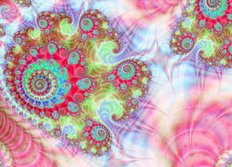 Poster - Abstract Digital Artwork. Patterns of nature. Jewels and seashells theme. Technologies of fractal graphics.