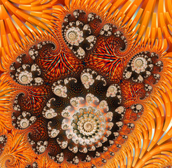 Poster - Abstract Digital Artwork. Patterns of nature. Jewels and seashells theme. Technologies of fractal graphics.