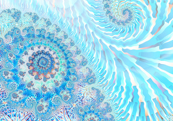 Poster - Abstract Digital Artwork. Patterns of nature. Jewels and seashells theme. Technologies of fractal graphics.