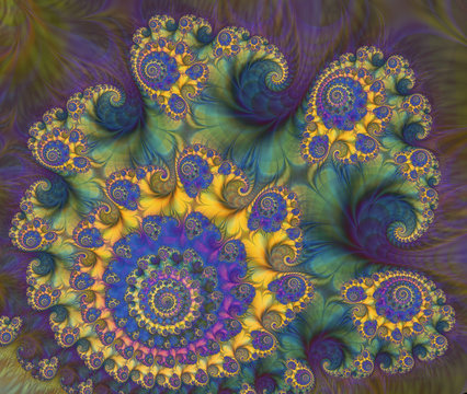 Abstract Digital Artwork. Patterns of nature. Jewels and seashells theme. Technologies of fractal graphics.