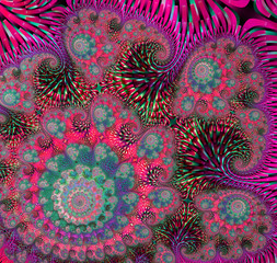 Poster - Abstract Digital Artwork. Patterns of nature. Jewels and seashells theme. Technologies of fractal graphics.