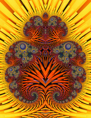Poster - Abstract Digital Artwork. Patterns of nature. Jewels and seashells theme. Technologies of fractal graphics.