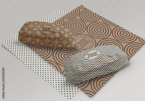 Long Sandwich Paper Wrapper Mockup Stock Template | Adobe Stock