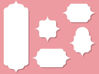 Aufkleber - Collection of paper labels of various forms. Set of tags. Blank templates for your design. Vector illustration.