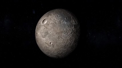 Wall Mural - a science fiction animation first person view of a spaceship leaving orbit around a dead moon. good 