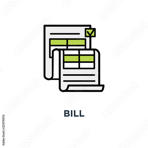 Fotografia, Obraz bill icon, invoice, billing, modern light design,, commercial payment document,
