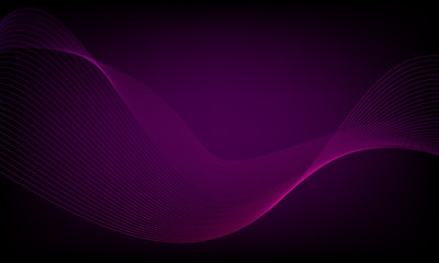 Abstract wave element for design. Digital frequency track equalizer. Stylized line art background. Colorful shiny wave with lines created using blend tool. Curved wavy line, smooth stripe. Vector.