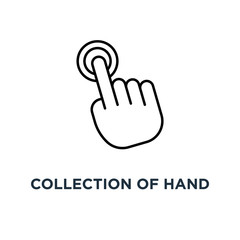 Leinwandbilder - collection of hand clicking icons icon. collection of hand click