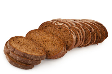 Sticker - Rye bread on white background