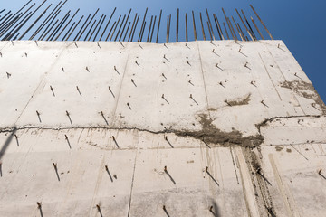 concrete wall with reinforcement. building background