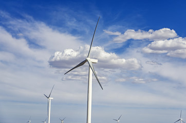 wind power generation under the blue sky