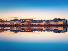 Beautiful Panoramic Sunset View Over The Claddagh Galway In Galway City, Ireland 