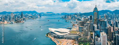 Aerial view of Hong Kong skyline Wallpaper Mural