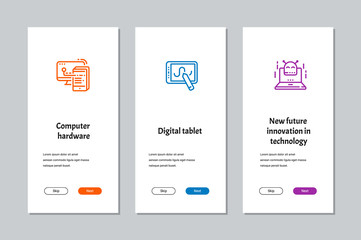 Poster - Computer hardware, Digital tablet, New future innovation in technology onboarding screens