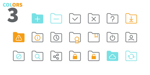 Fototapete - folder ui pixel perfect well-crafted vector thin line icons 48x48 ready for 24x24 grid for web graph