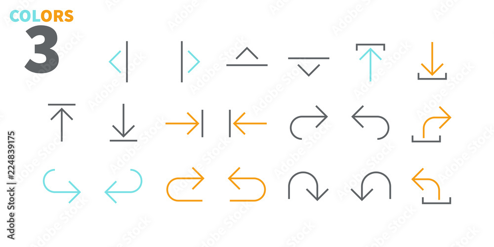 Arrows UI Pixel Perfect Well-crafted Vector Thin Line Icons 48x48 Ready for 24x24 Grid for Web Graphics and Apps with Editable Stroke. Simple Minimal Pictogram Part 4-5