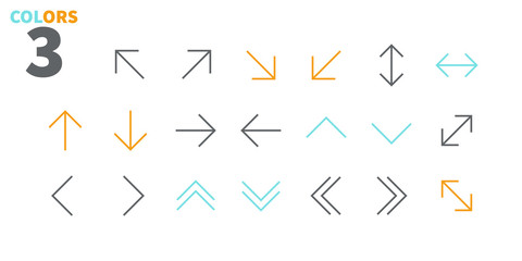 Fototapete - Arrows UI Pixel Perfect Well-crafted Vector Thin Line Icons 48x48 Ready for 24x24 Grid for Web Graphics and Apps with Editable Stroke. Simple Minimal Pictogram Part 1-5