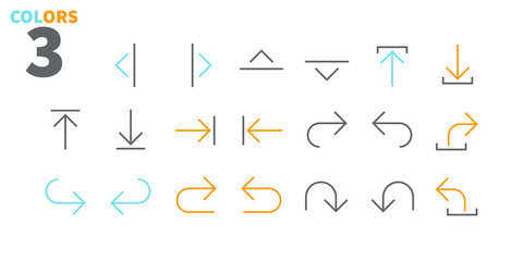 Poster - Arrows UI Pixel Perfect Well-crafted Vector Thin Line Icons 48x48 Ready for 24x24 Grid for Web Graphics and Apps with Editable Stroke. Simple Minimal Pictogram Part 4-5