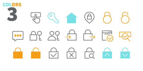 Poster - login ui pixel perfect well-crafted vector thin line icons 48x48 ready for 24x24 grid for web graphi