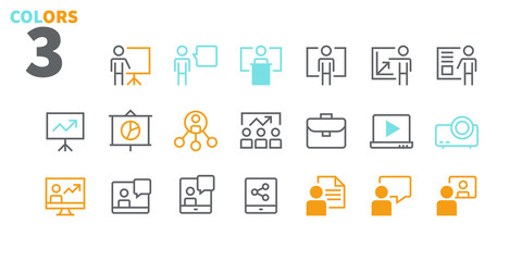 Poster - Business Presentation Outlined Pixel Perfect Well-crafted Vector Thin Line Icons 48x48 Ready for 24x24 Grid for Web Graphics and Apps with Editable Stroke. Simple Minimal Pictogram Part 1-1