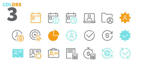 Poster - Business UI Pixel Perfect Well-crafted Vector Thin Line Icons 48x48 Ready for 24x24 Grid for Web Graphics and Apps with Editable Stroke. Simple Minimal Pictogram Part 3-6