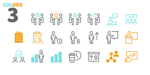 Poster - Business UI Pixel Perfect Well-crafted Vector Thin Line Icons 48x48 Ready for 24x24 Grid for Web Graphics and Apps with Editable Stroke. Simple Minimal Pictogram Part 5-6