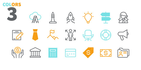 Poster - Business UI Pixel Perfect Well-crafted Vector Thin Line Icons 48x48 Ready for 24x24 Grid for Web Graphics and Apps with Editable Stroke. Simple Minimal Pictogram Part 6-6