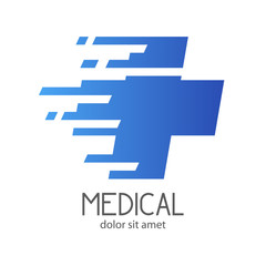 Wall Mural - Logotipo MEDICAL con cruz estilo FAST en azul