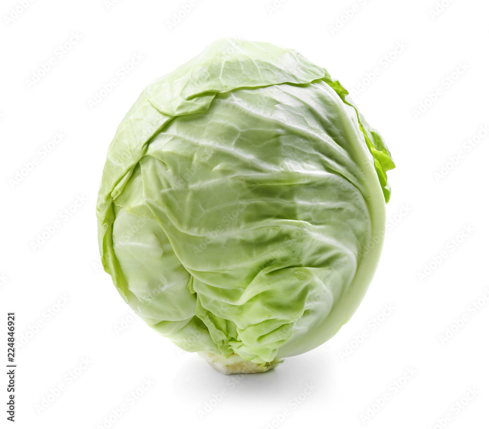 Fresh cabbage on white background