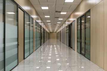 large empty office corridor