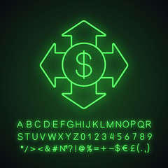 Sticker - Money spending neon light icon